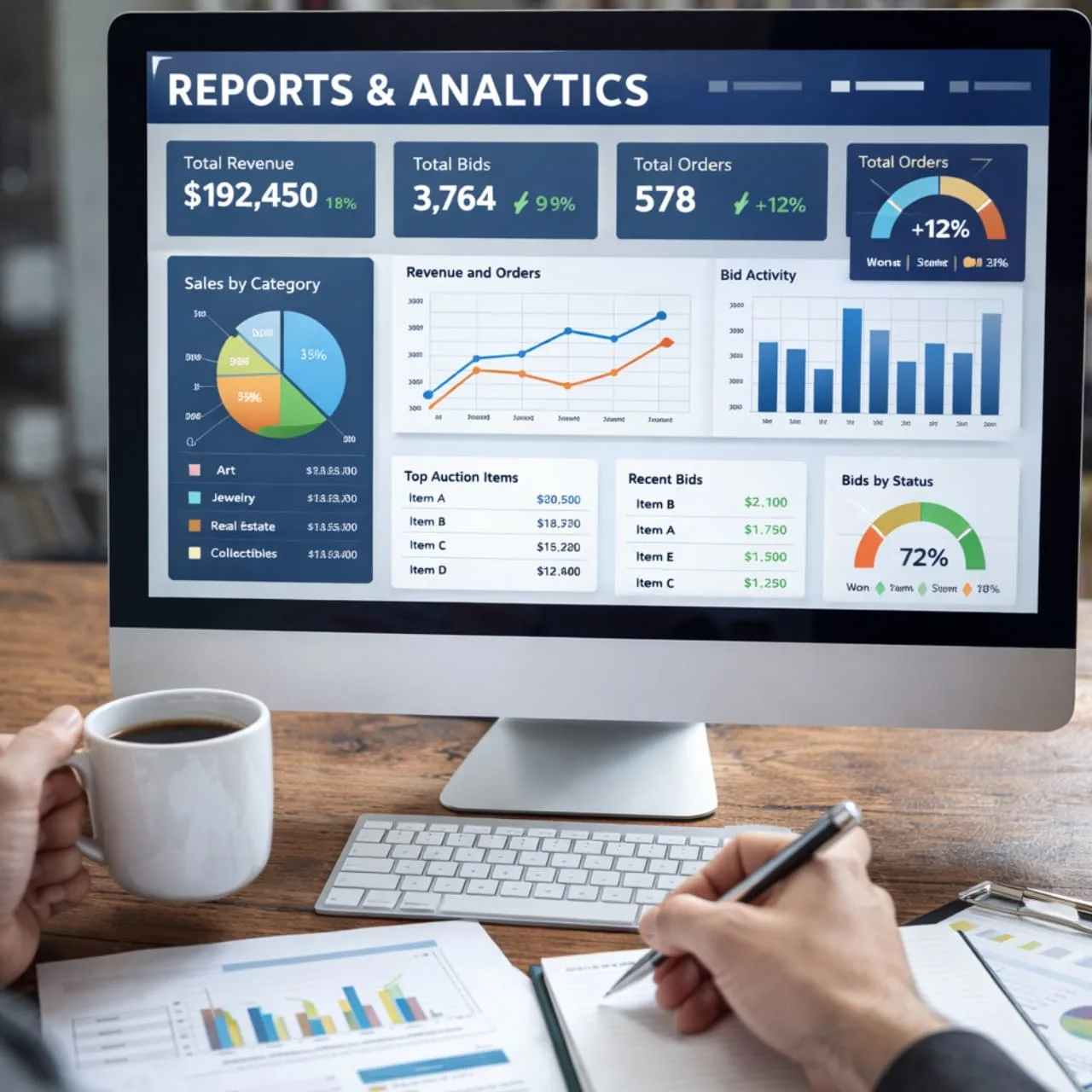 report-management-auction-crm-software-keyhike